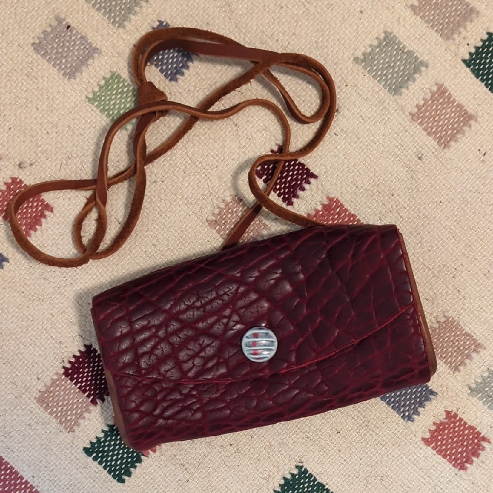 Cool Burgundy Leather Crossbody Bag